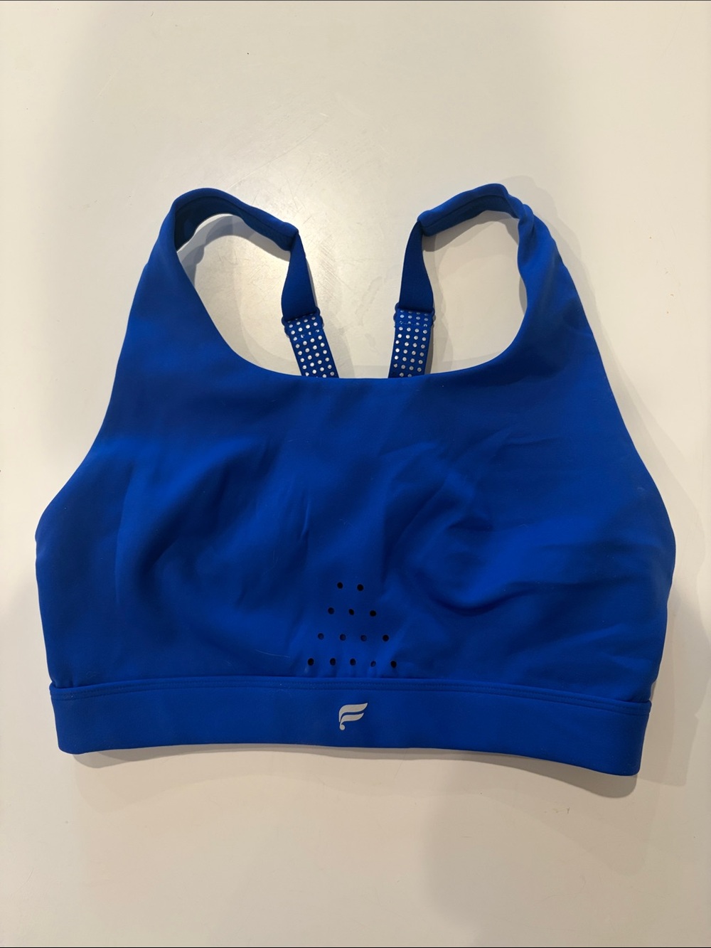 Fabletics Cobalt Blue Perforated Padded Racerback Sports Bra